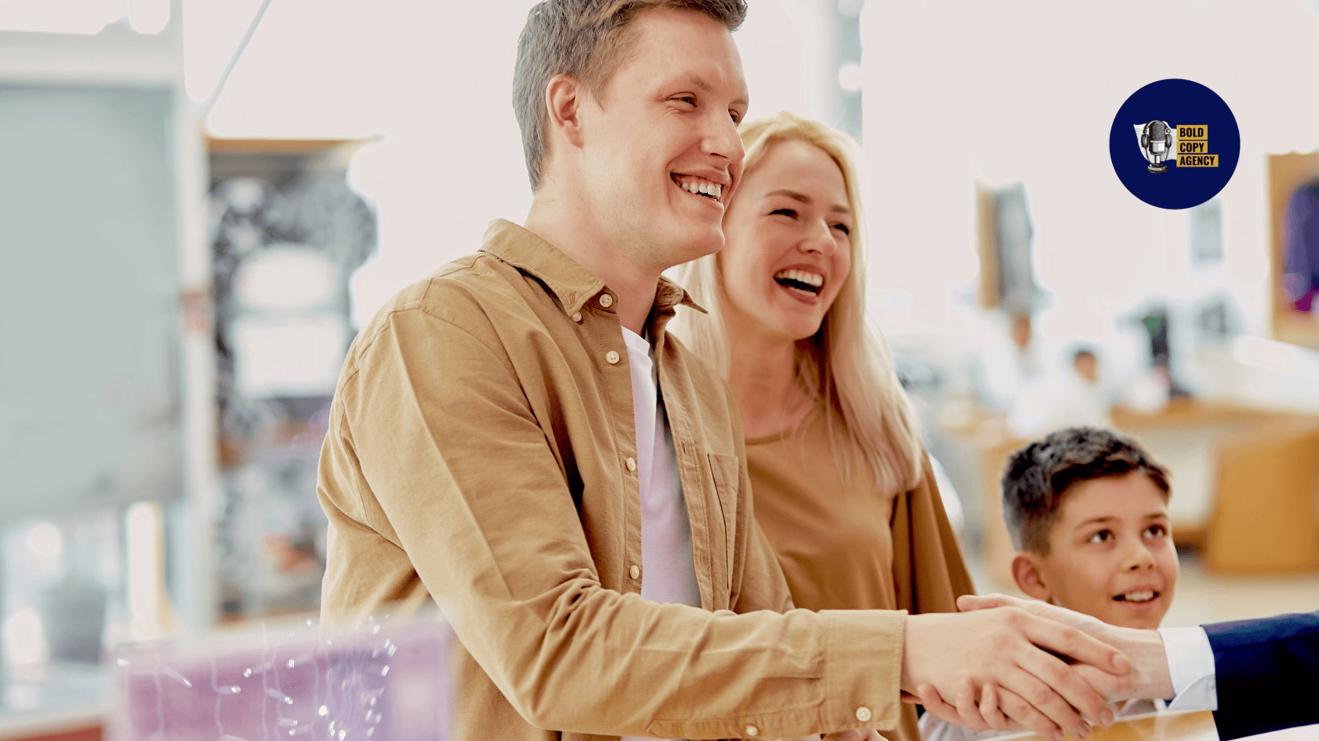 Happy repeat customers at a small business—retention strategy by Bold Copy Agency led by Russell Otway.