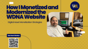 Hero image: How I Monetized and Modernized the WDNA Website featuring Russell Otway in WDNA studio.