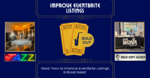 Improve Eventbrite listings with optimized copywriting, stronger CTAs, and merch sales to double ticket sales for public media concerts.